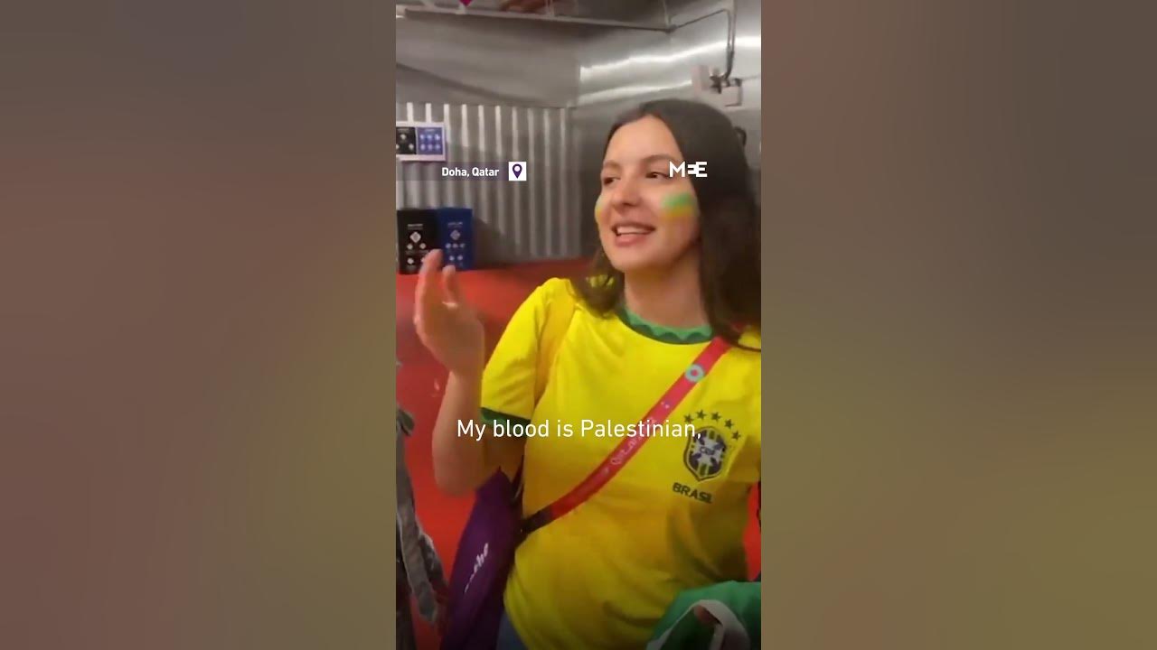 Brazilian fan sings Palestinian solidarity anthem Dammi Falastini at Qatar World Cup