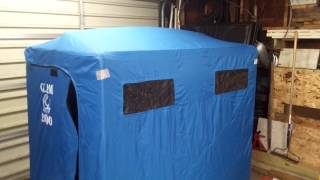 Clam 2000 insulating a non insulated suit case shanty Roof Insulation and pitch Mod