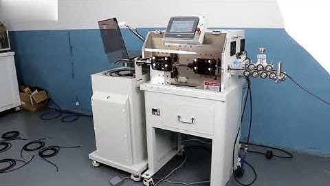 Cable cutting and stripping machine with coiling machine