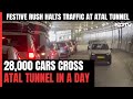 Massive Jam At Himachal&#39;s Atal Tunnel, 28,000 Cars Cross In A Day