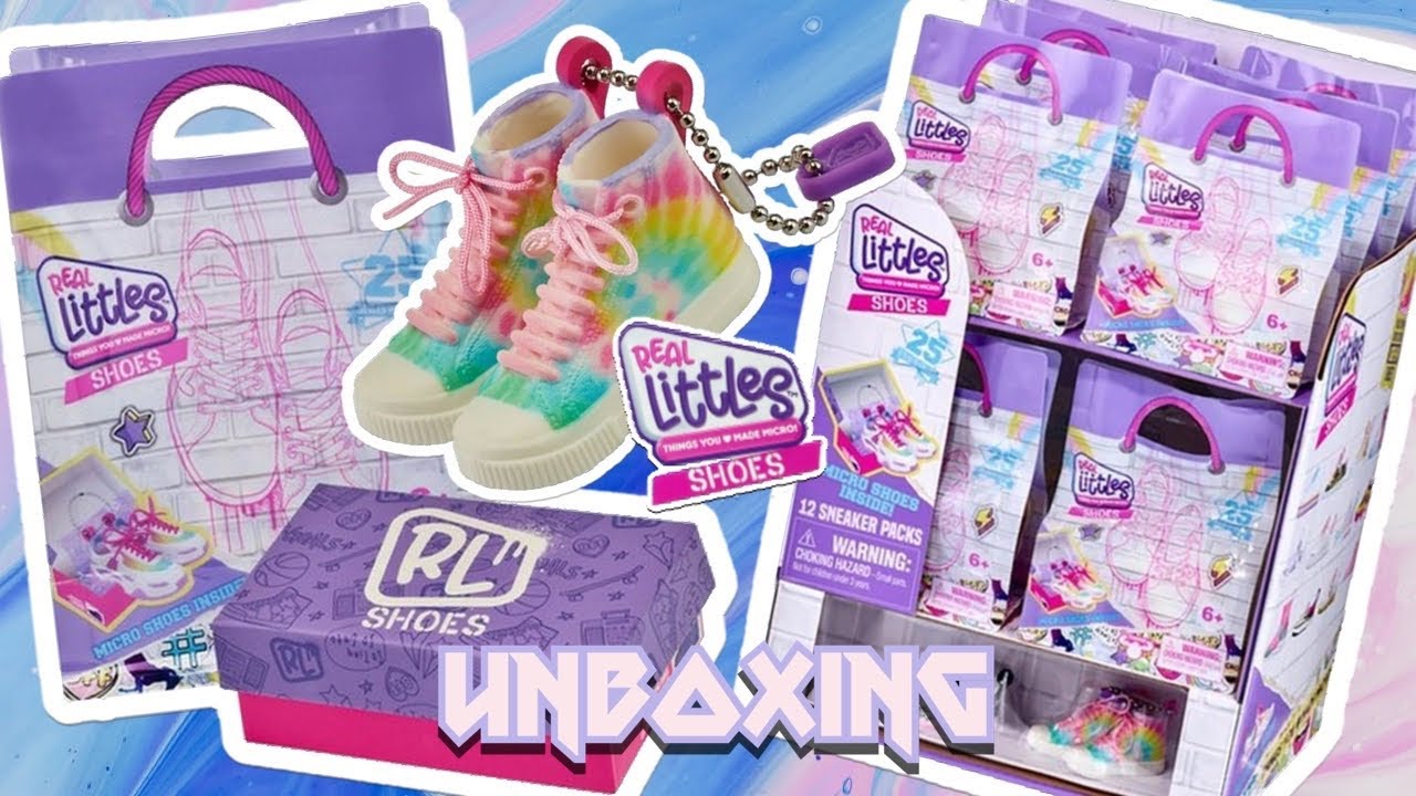 Real Littles Shoes Unboxing Micro Sneakers Trainers Full Case 