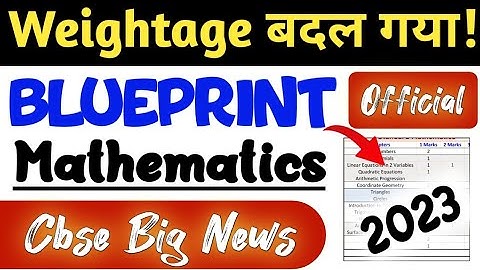 Mathematics Blueprint Class 10 | Cbse board Exam 2023 | Chapterwise Weightage | Cbse Big News