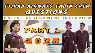 Etihad Airways Cabin Crew Online interview Assessment Questions virtual Hirevue 2025 - Part 1