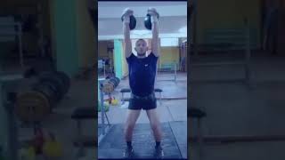 Толчок 2*24 кг 7 минут 105 подъемов. #гиря #спорт #тренер