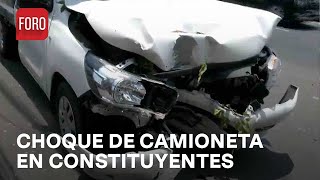 Se registra choque de camioneta de carga en Constituyentes, CDMX - Las Noticias