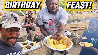 D&G Surprise Birthday Cookout! 🎣 River Fishing Traps, Curry Bird & Wild Pork Feast