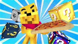 ¿QUIERES PIZZA? LUCKY BLOCKS | Sara, Exo, Gona y Luh en Minecraft