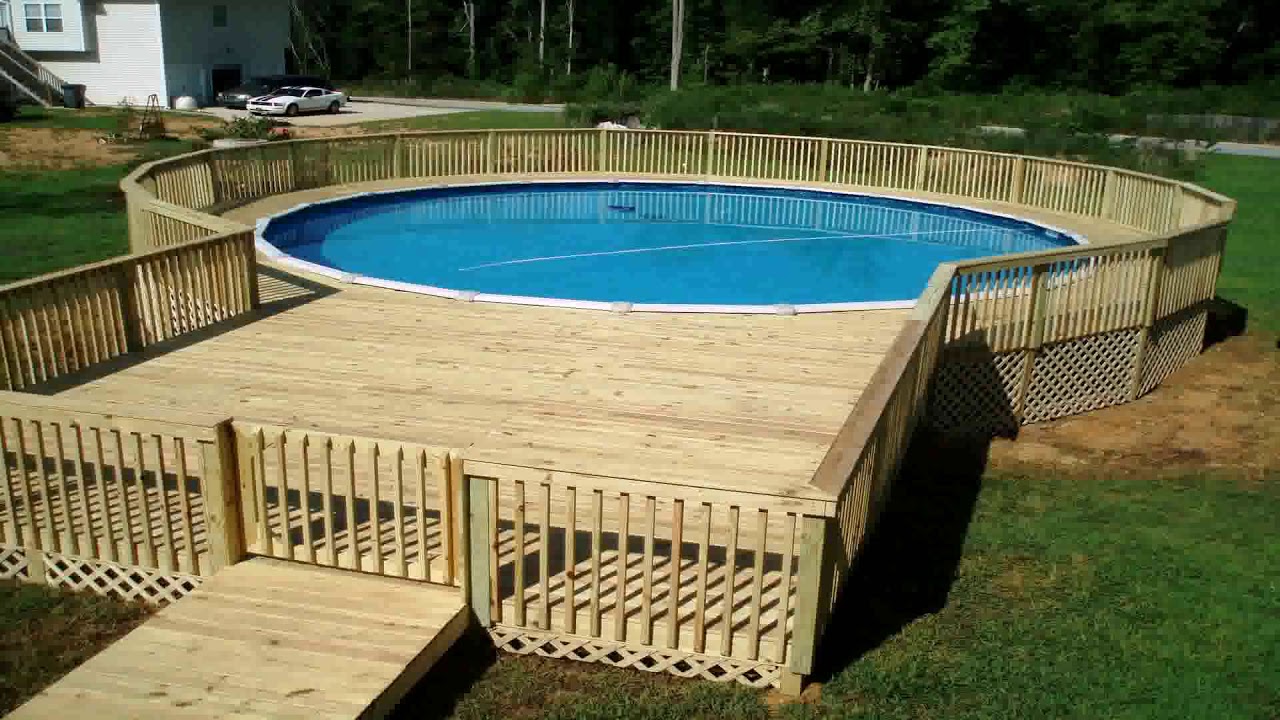 Above Ground Pool Deck Made From Pallets - YouTube