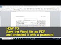 how to Save the Word file as PDF and protected it with a password