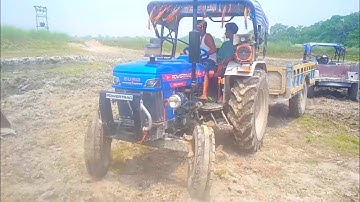Tractor stuck in mud new video | Powertrac Tractor and Cat JCB stuck in Mud New video 
