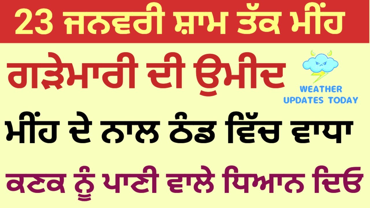 23rd January Punjab weather heavy rain expected 
