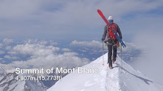 Skiing Mont Blanc North Face from Chamonix