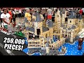 Giant LEGO Hogwarts &amp; Hogsmeade Village with 300 Minifigures! Custom Harry Potter
