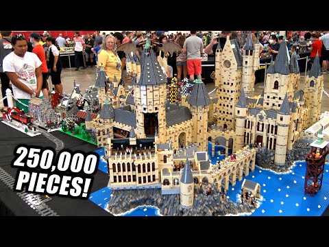 Giant LEGO Hogwarts & Hogsmeade Village with 300 Minifigures! Custom Harry  Potter 