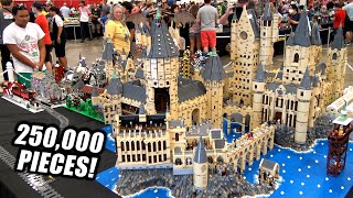 Giant LEGO Hogwarts \& Hogsmeade Village with 300 Minifigures! Custom Harry Potter
