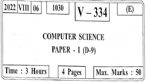 XII HSC JULY 2022 Computer Science-I Question  Paper  #hsc #computerscience     #maharashtraboard
