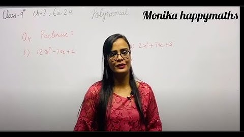 POLYNOMIALS | Splitting the Middle Term Method | CLASS-9th Chapter-2 Ex-2.4 Q-4