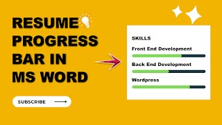 🤔🤔How to create a professional Resumes / CV Progress bar with regular Shapes in MS Word Document