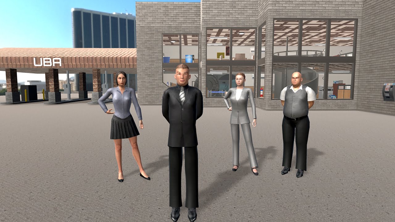 3d bank. Building a character. 3d Bank character.