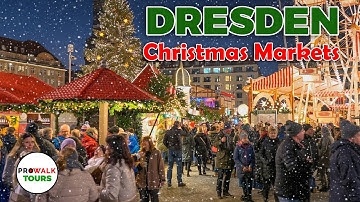 DRESDEN - THE HEART OF GERMAN CHRISTMAS MAGIC 🎄 | Striezelmarkt & Neumarkt Evening Walk in 4K HDR