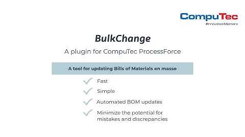 CompuTec ProcessForce BulkChange Demonstration