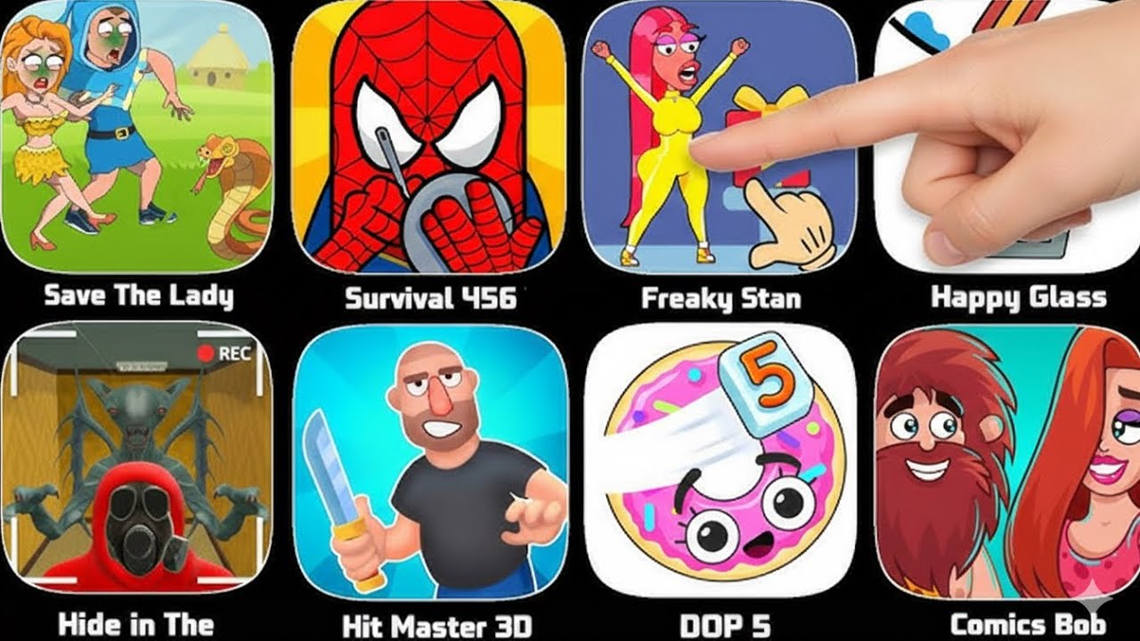 Freaky stan,Sugar rush on nom,Hill climb Racing,Hide the Bakcroom,Dop3, android gameplay