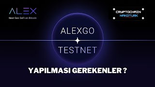Alex (AlexGo) Ödüllü Testnet İşlemleri ?