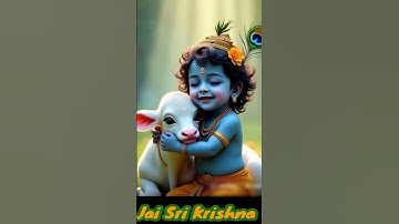 Little Krishna with the Loving Calf 🐄💙 | Divine Curtness! #shorts #krishna #holistatus2025