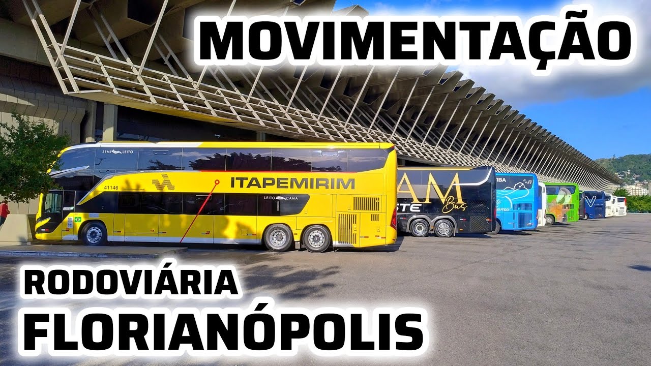 Movimento Grande de Ônibus na Rodoviária de Florianópolis SC