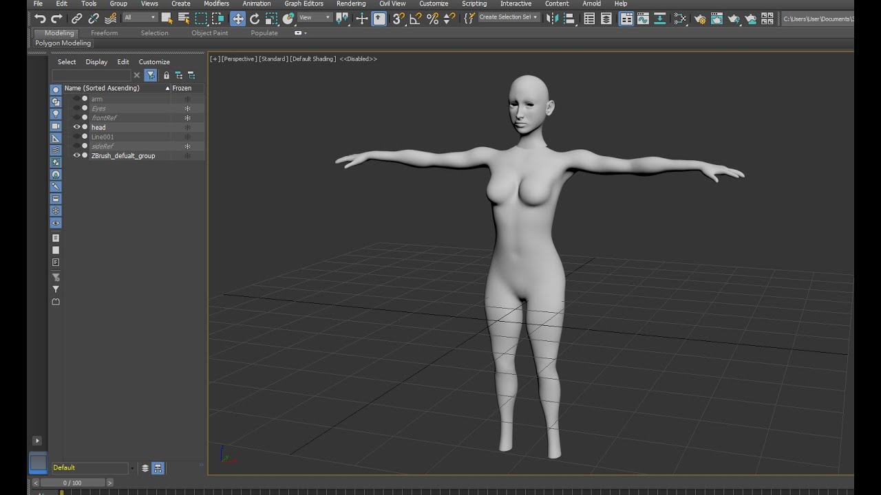3ds max 2020 character modeling part-31 Sculpting Body in Zbrush Chapter-2