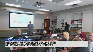 Niskayuna Fire Department workshops interacting with neurodivergent community members