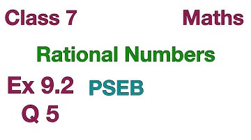 Q 5 | Ex 9.2 | Class 7 | Rational Numbers | Chapter 9 | PSEB | Maths