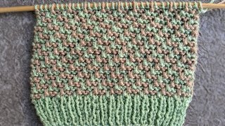 Knit TwoColor Zigzag Stitch Pattern