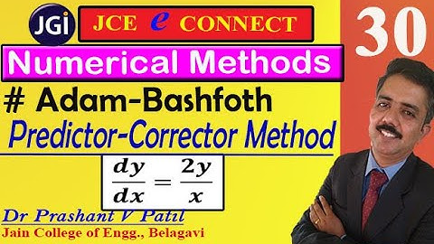 Adam Bashforth Method  || dy/dx=2y/x || Numerical Methods || 18mat31 || Dr Prashant Patil