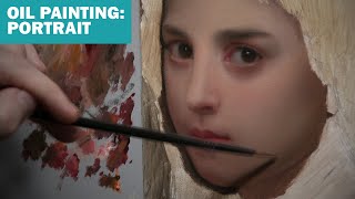 TIME-LAPSE Portrait painting in oil paint. Mastercopy of Bouguereau