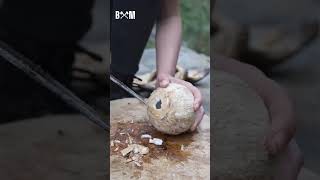 pot made from coconut shell #bushcraft #survival #shelter #outdoors #cabin #wildforest #survivalskil