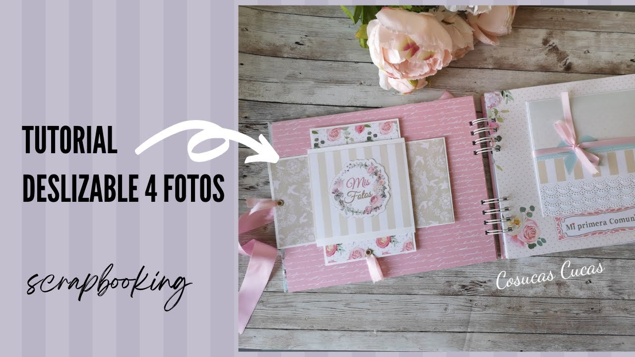 TUTORIAL  como hacer deslizable doble para álbum scrapbooking