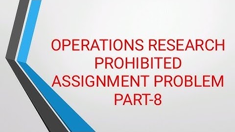 Assignment problem| Restricted/Prohibited Assignment problem| Hungarian method|Special case| Part-8