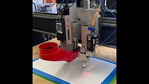 Acorn CNC Router Retrofit with tangential Knife and Auto Tool Changer first movement