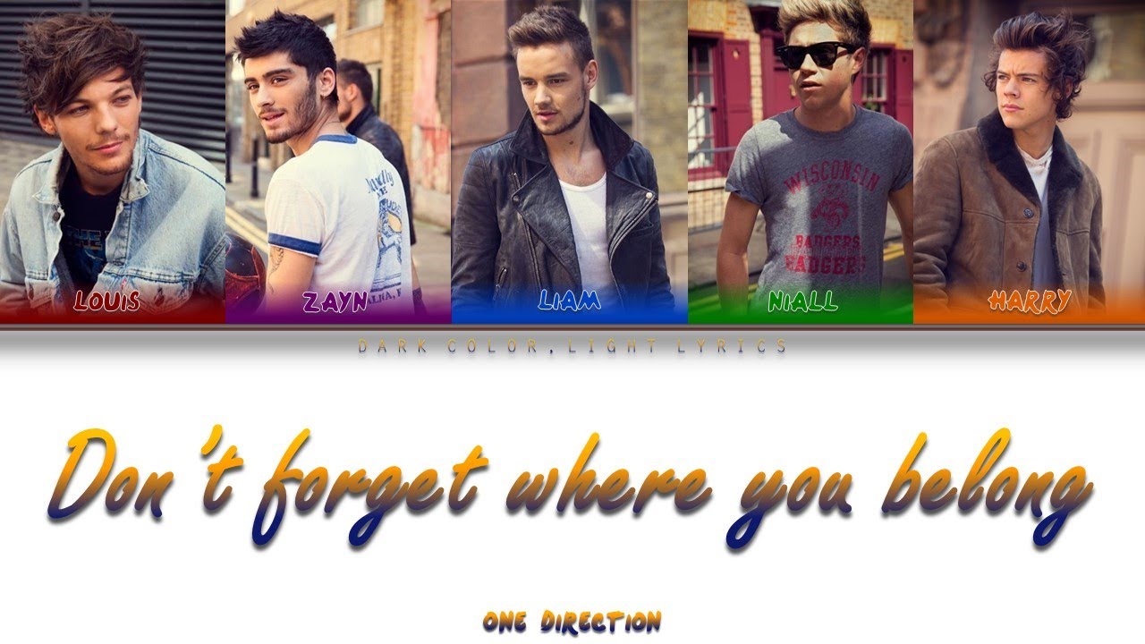 One Direction 'Don't Forget Where You Belong' Lyrics [Color Coded ENG_ESP]