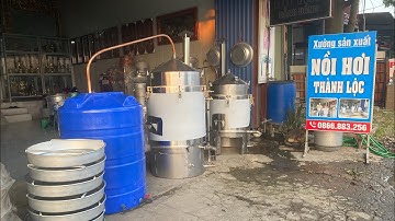 Nồi Hơi Nấu Rượu đun bằng củi siêu nhanh và tiết kiệm củi
