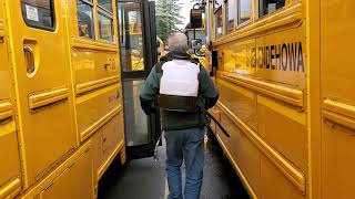 School bus disinfecting