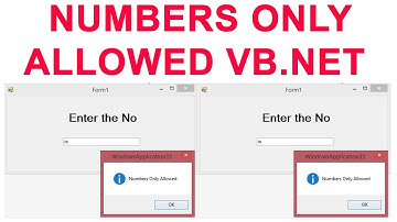 Numbers only Allowed Vb.net