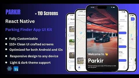Parkir - Parking Booking & Finder React Native Expo App Ui Kit