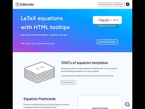 Beautiful LaTeX equations with HTML tooltips. Introducing EQBuilder.org