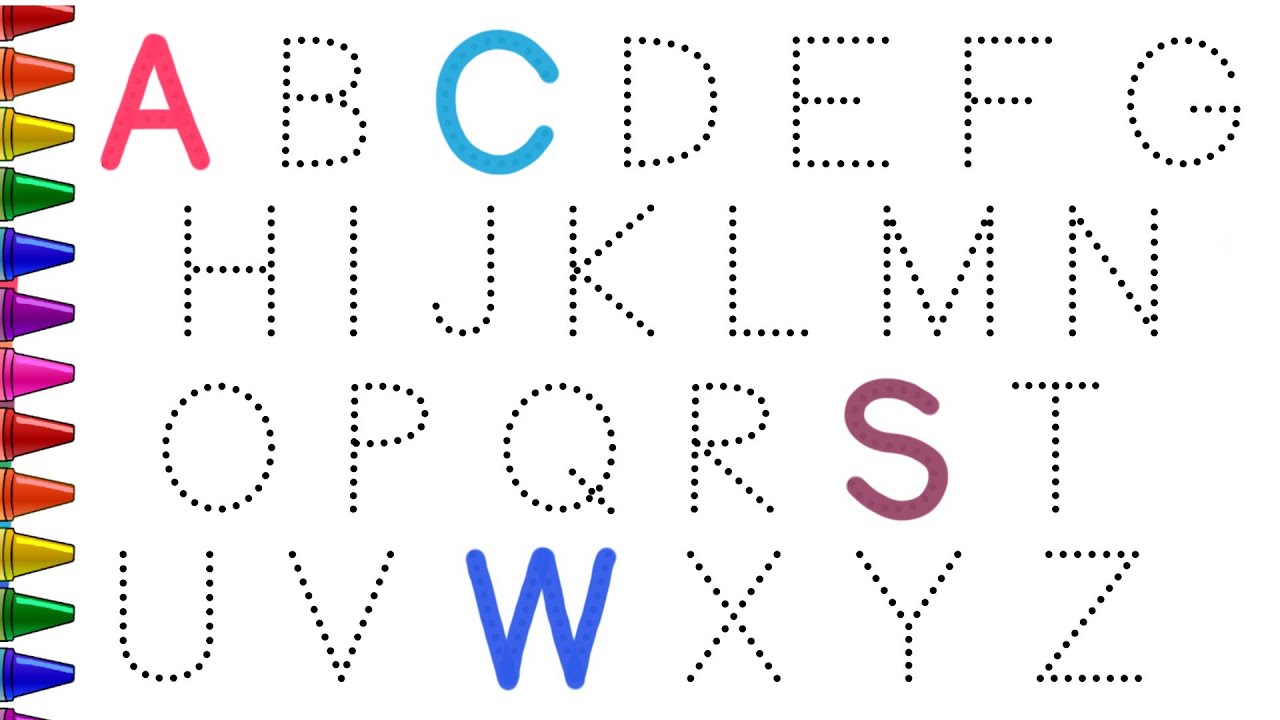 Follow the shadow dotted line and write the letters from A to Z