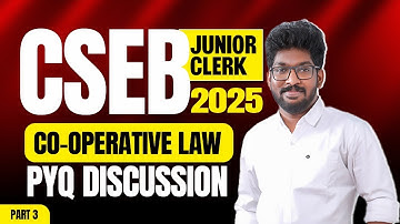 CO-OPERATIVE LAW PYQ PART 3 | CSEB JUNIOR CLERK PREVIOUS YEAR PAPERS 2025 | iPLUS BANKING