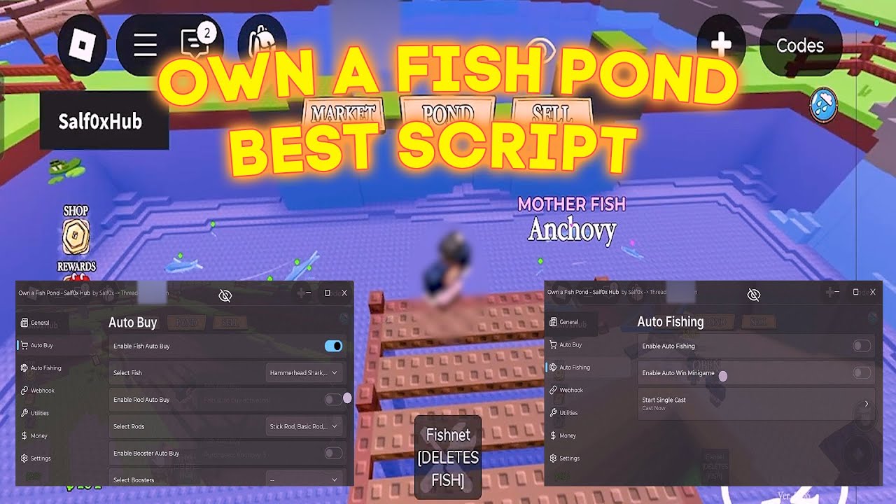 Own a Fish Pond Script - Auto Fishing, Instant Sell, Auto Buy, Auto Collect & More