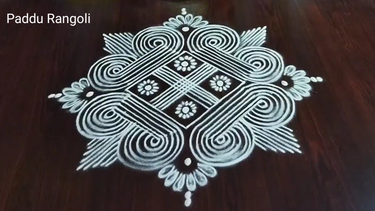 Easy Dhanurasam Muggulu 🌷 5X1 Dots Traditional Rangoli 🌷simple Padi Kolam 🌷Paddu Rangoli
