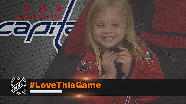 Young girl overjoyed after receiving puck from Bre...